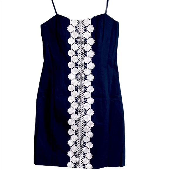 Lilly Pulitzer Navy Stretch Brocade Shift Mini NWT - Picture 5 of 13